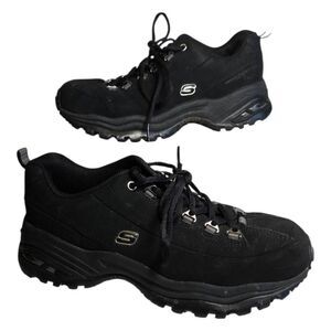 SKECHERS Sport Premium Black Sneakers. Comfy, classic leather lace-ups for every